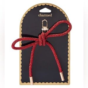 NWT Charmed Red Rhinestone Bow Bag Charm / Keychain